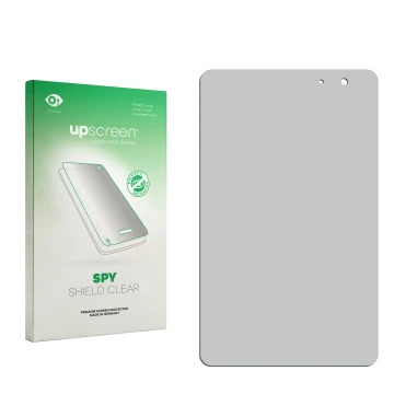 Face avant d’un emballage produit avec le logo de la marque upscreen. À côté se trouve la protection d’écran correspondante.