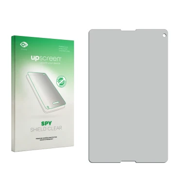 Face avant d’un emballage produit avec le logo de la marque upscreen. À côté se trouve la protection d’écran correspondante.