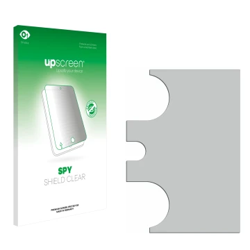 Face avant d’un emballage produit avec le logo de la marque upscreen. À côté se trouve la protection d’écran correspondante.