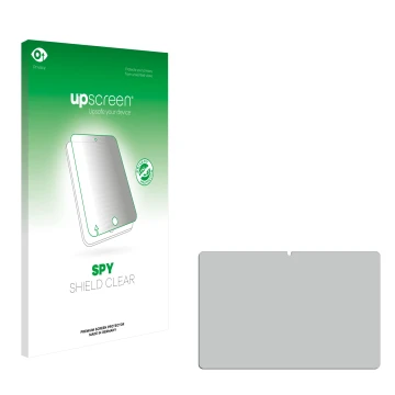Face avant d’un emballage produit avec le logo de la marque upscreen. À côté se trouve la protection d’écran correspondante.