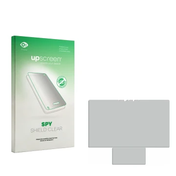 Face avant d’un emballage produit avec le logo de la marque upscreen. À côté se trouve la protection d’écran correspondante.