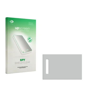 Face avant d’un emballage produit avec le logo de la marque upscreen. À côté se trouve la protection d’écran correspondante.