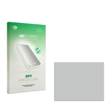 Face avant d’un emballage produit avec le logo de la marque upscreen. À côté se trouve la protection d’écran correspondante.