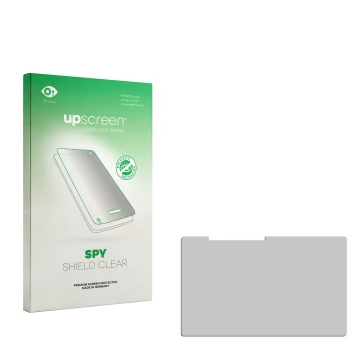 Face avant d’un emballage produit avec le logo de la marque upscreen. À côté se trouve la protection d’écran correspondante.