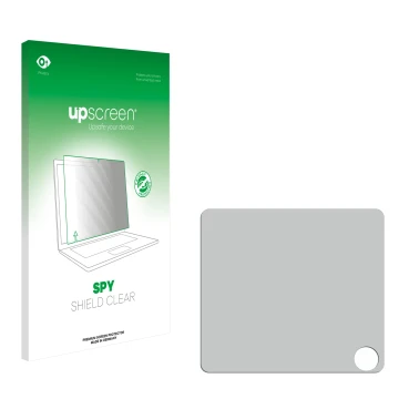 Face avant d’un emballage produit avec le logo de la marque upscreen. À côté se trouve la protection d’écran correspondante.