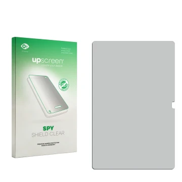 Face avant d’un emballage produit avec le logo de la marque upscreen. À côté se trouve la protection d’écran correspondante.