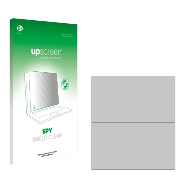 Face avant d’un emballage produit avec le logo de la marque upscreen. À côté se trouve la protection d’écran correspondante.