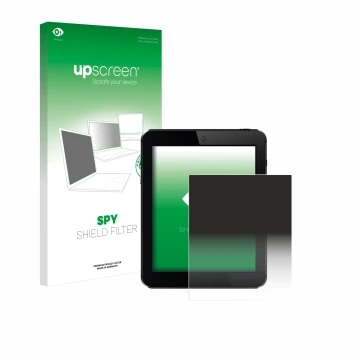 Face avant d’un emballage produit avec le logo de la marque upscreen. À côté, l’appareil est représenté avec la protection d’é