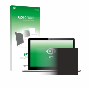 Face avant d’un emballage produit avec le logo de la marque upscreen. À côté, l’appareil est représenté avec la protection d’é