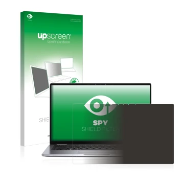 Face avant d’un emballage produit avec le logo de la marque upscreen. À côté, l’appareil Dell Latitude 7400 2-in-1 est représe