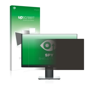 Face avant d’un emballage produit avec le logo de la marque upscreen. À côté, l’appareil Dell P2319H est représenté avec la pr