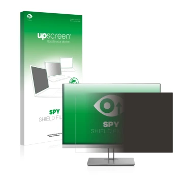 Face avant d’un emballage produit avec le logo de la marque upscreen. À côté, l’appareil HP EliteDisplay E243i est représenté 