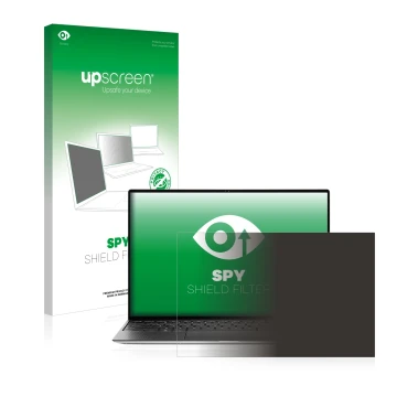 Face avant d’un emballage produit avec le logo de la marque upscreen. À côté, l’appareil Dell XPS 13 9310 Non-touch est représ
