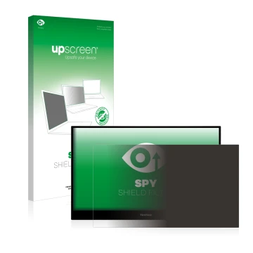Face avant d’un emballage produit avec le logo de la marque upscreen. À côté, l’appareil ViewSonic TD1655 est représenté avec 