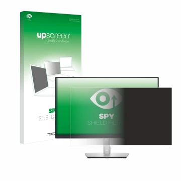 Face avant d’un emballage produit avec le logo de la marque upscreen. À côté, l’appareil Dell P2422H est représenté avec la pr