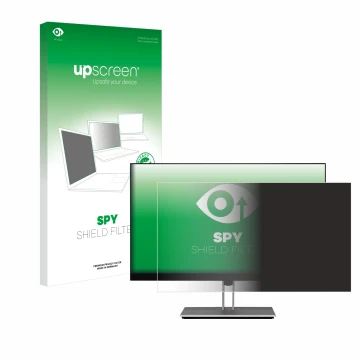Face avant d’un emballage produit avec le logo de la marque upscreen. À côté, l’appareil HP E24 G4 est représenté avec la prot