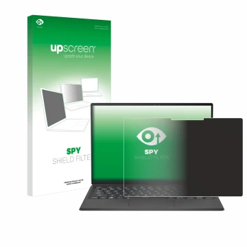 Face avant d’un emballage produit avec le logo de la marque upscreen. À côté, l’appareil ASUS Rog Flow Z13 2022 est représenté