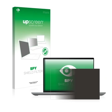 Face avant d’un emballage produit avec le logo de la marque upscreen. À côté, l’appareil Lenovo ThinkPad P14s Gen 3 est représ