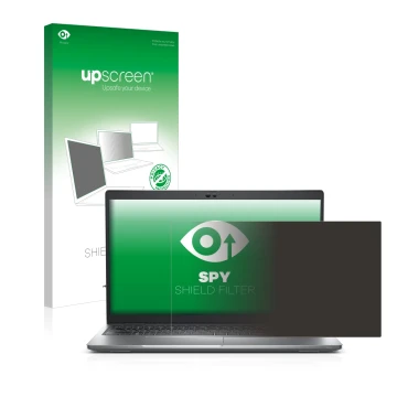 Face avant d’un emballage produit avec le logo de la marque upscreen. À côté, l’appareil Dell Latitude 5530 est représenté ave