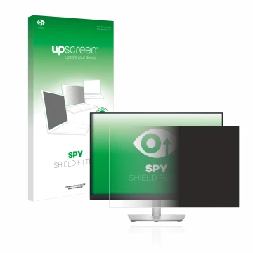 Face avant d’un emballage produit avec le logo de la marque upscreen. À côté, l’appareil Dell Professional P2423 est représent