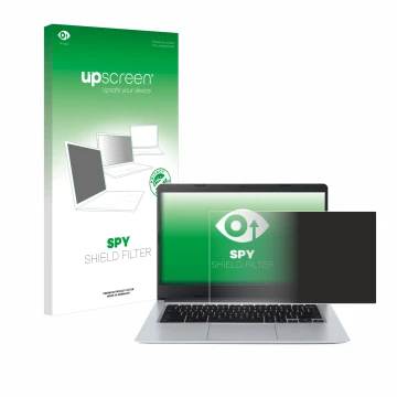 Face avant d’un emballage produit avec le logo de la marque upscreen. À côté, l’appareil Acer Chromebook Spin 314 CB314-2HT es