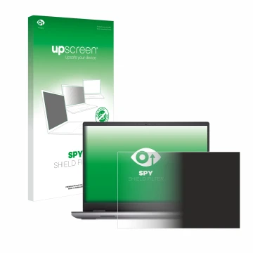 Face avant d’un emballage produit avec le logo de la marque upscreen. À côté, l’appareil Dell Precision 7670 Non-Touch est rep