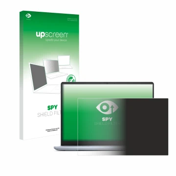 Face avant d’un emballage produit avec le logo de la marque upscreen. À côté, l’appareil Dell Inspiron 14 Plus 7440 Laptop est