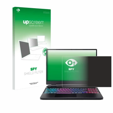 Face avant d’un emballage produit avec le logo de la marque upscreen. À côté, l’appareil Acer Predator Helios Neo 16 est repré