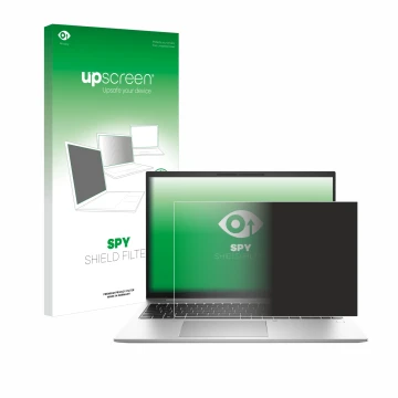 Face avant d’un emballage produit avec le logo de la marque upscreen. À côté, l’appareil HP EliteBook 865 G10 est représenté a