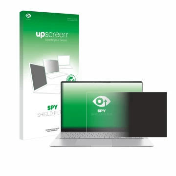 Face avant d’un emballage produit avec le logo de la marque upscreen. À côté, l’appareil ASUS Vivobook S 15 S5507 est représen
