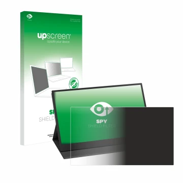 Face avant d’un emballage produit avec le logo de la marque upscreen. À côté, l’appareil Yodoit PTM15 15.6