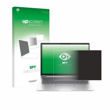 Face avant d’un emballage produit avec le logo de la marque upscreen. À côté, l’appareil HP ProBook 440 G11 est représenté ave
