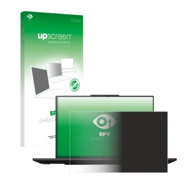 Face avant d’un emballage produit avec le logo de la marque upscreen. À côté, l’appareil Lenovo ThinkPad P1 Gen 7 16