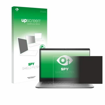 Face avant d’un emballage produit avec le logo de la marque upscreen. À côté, l’appareil Dell Latitude 3340 Laptop 13.3