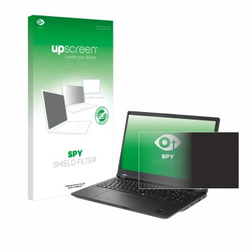 Face avant d’un emballage produit avec le logo de la marque upscreen. À côté, l’appareil Fujitsu Lifebook U7511 est représenté