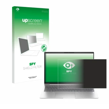 Face avant d’un emballage produit avec le logo de la marque upscreen. À côté, l’appareil HP EliteBook 6 G1i 16 est représenté 
