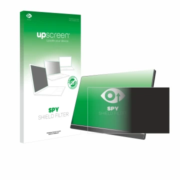 Face avant d’un emballage produit avec le logo de la marque upscreen. À côté, l’appareil Arzopa 60HZ/A1 15.6