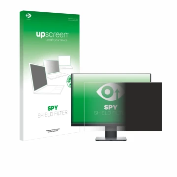 Face avant d’un emballage produit avec le logo de la marque upscreen. À côté, l’appareil Dell Professional P2421 est représent