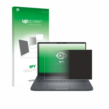 Face avant d’un emballage produit avec le logo de la marque upscreen. À côté, l’appareil Dell Pro Max 16 Plus est représenté a