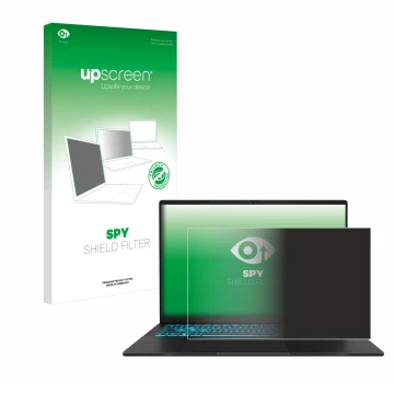 Face avant d’un emballage produit avec le logo de la marque upscreen. À côté, l’appareil ASUS V16 V3607 est représenté avec la