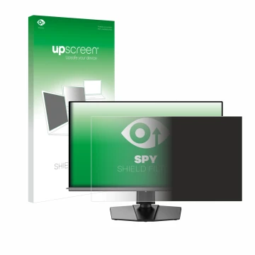 Face avant d’un emballage produit avec le logo de la marque upscreen. À côté, l’appareil MSI MPG 272URXDE est représenté avec 