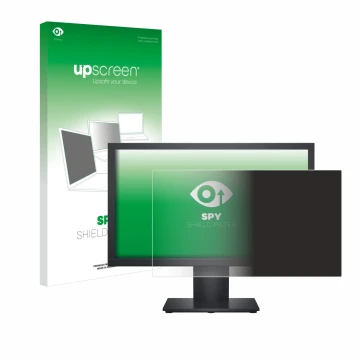 Face avant d’un emballage produit avec le logo de la marque upscreen. À côté, l’appareil Dell E1920H est représenté avec la pr