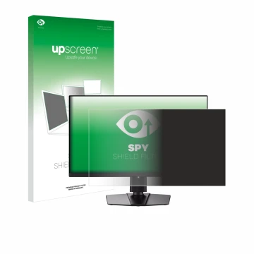 Face avant d’un emballage produit avec le logo de la marque upscreen. À côté, l’appareil MSI MAG 272QPWDE X28 est représenté a