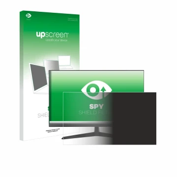 Face avant d’un emballage produit avec le logo de la marque upscreen. À côté, l’appareil Asus Eye Care VY279HGR 27
