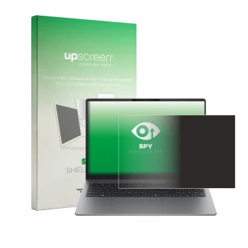 Face avant d’un emballage produit avec le logo de la marque upscreen. À côté, l’appareil HP 200 G2a 16