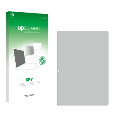 Face avant d’un emballage produit avec le logo de la marque upscreen. À côté se trouve la protection d’écran correspondante.