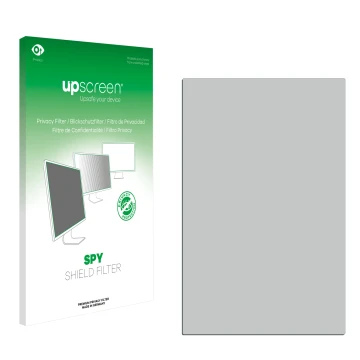 Face avant d’un emballage produit avec le logo de la marque upscreen. À côté se trouve la protection d’écran correspondante.