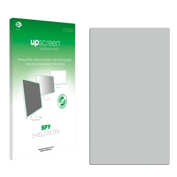 Face avant d’un emballage produit avec le logo de la marque upscreen. À côté se trouve la protection d’écran correspondante.