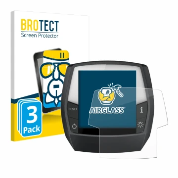 Face avant d’un emballage produit avec le logo de la marque BROTECT. À côté, l’appareil Bosch Intuvia Active Line est représen