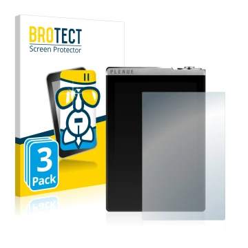 Face avant d’un emballage produit avec le logo de la marque BROTECT. À côté, l’appareil Cowon Plenue D est représenté avec la 